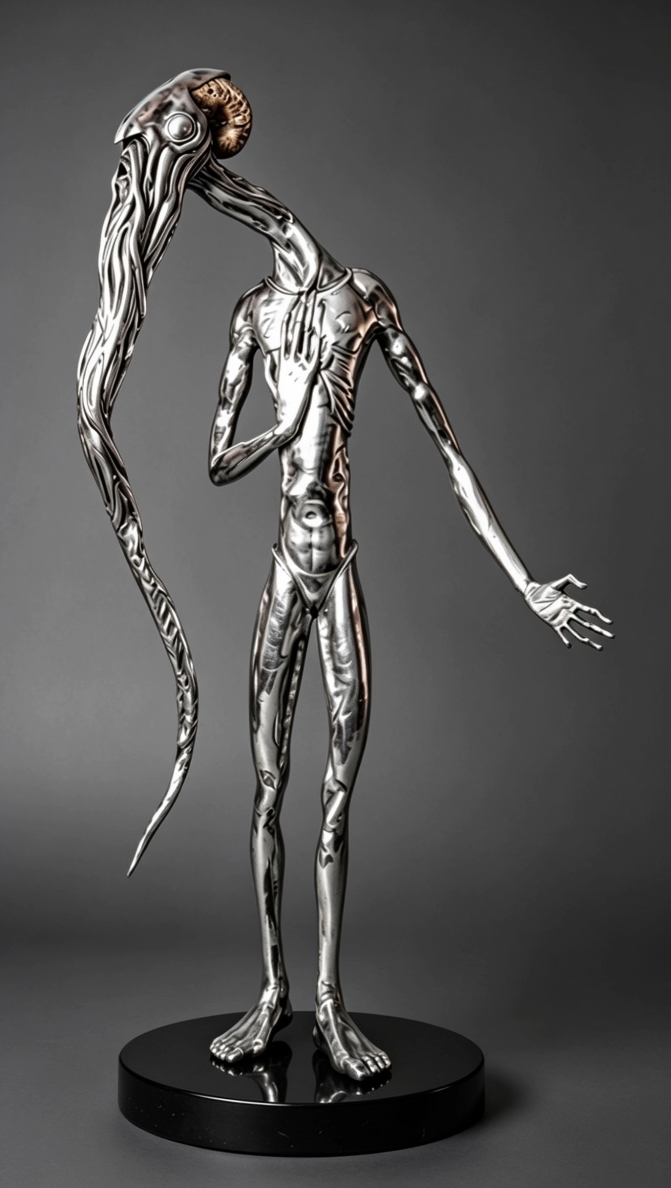 Amonite Machu — escultura en plata sterling de Rodolfo Manga
