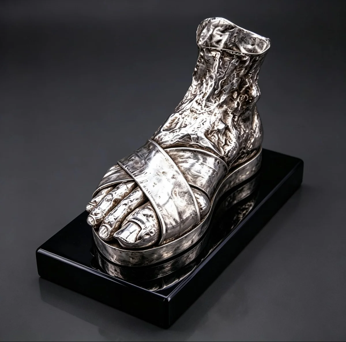 El Pie de Hermógenes — escultura en plata sterling