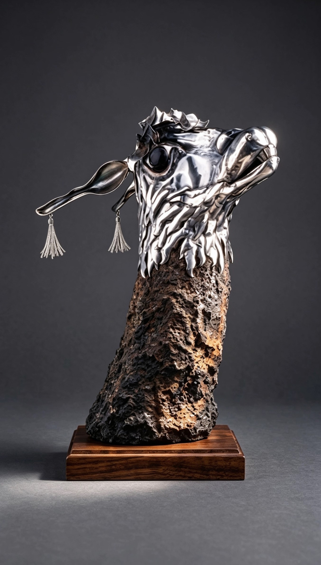 Llactaku — escultura en plata sterling de Rodolfo Manga