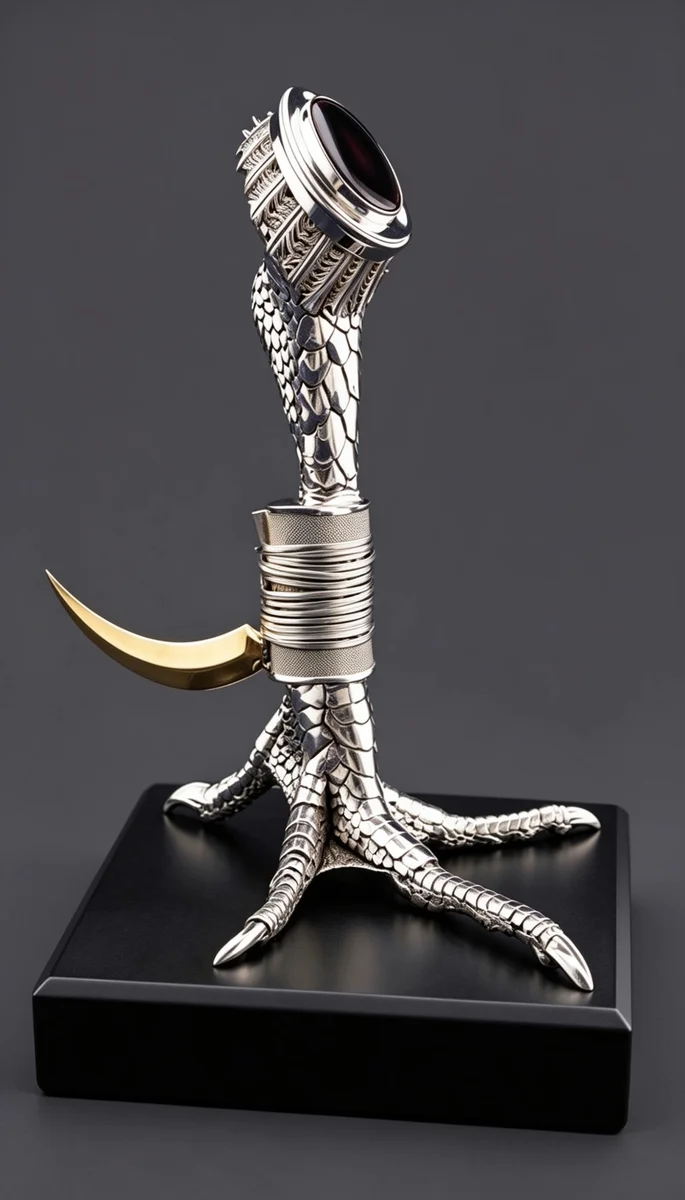 Pata de Gallo — escultura en plata sterling de Rodolfo Manga