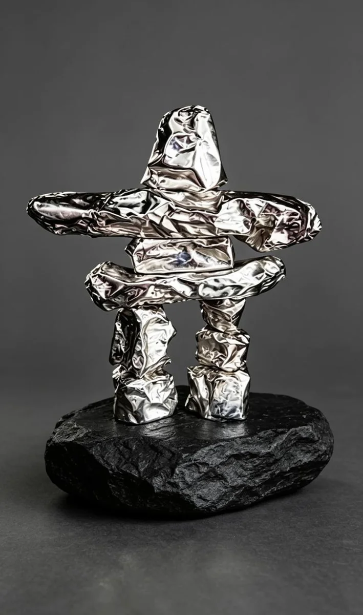 INUKSHUK — escultura en plata sterling de Rodolfo Manga